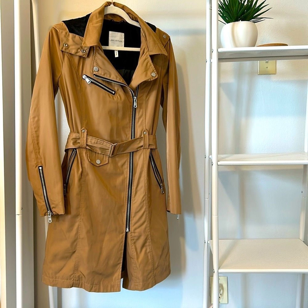 Avec Les Filles moto trench coat